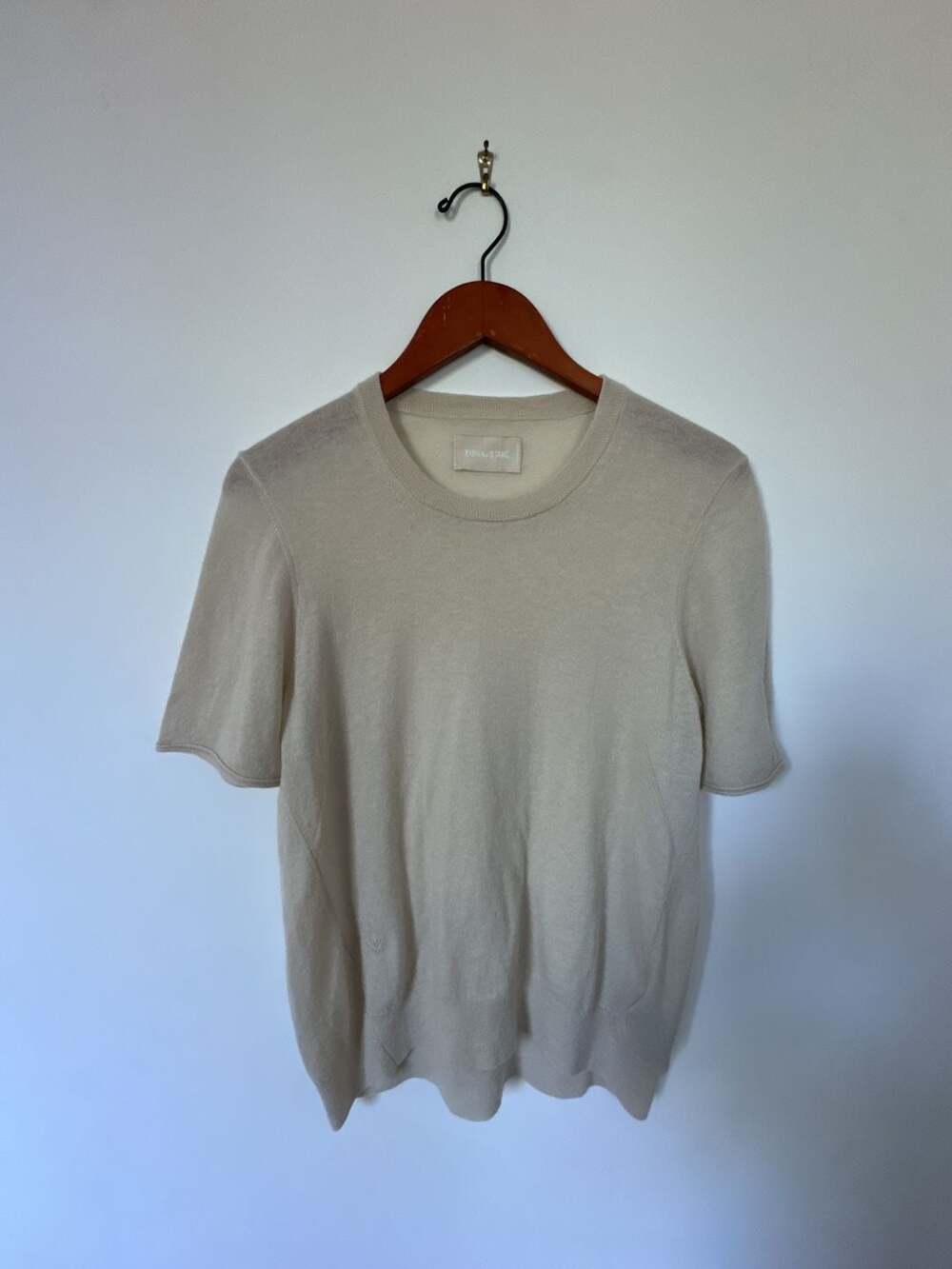 Zadig & Voltaire Ida Short-Sleeve Cashmere Sweater Beige